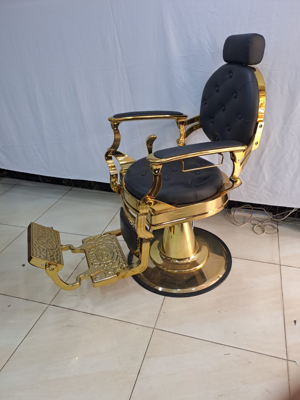 Royal Imperial Gold Cast Reclining Chair - Luxury Barber Chair in Kenya