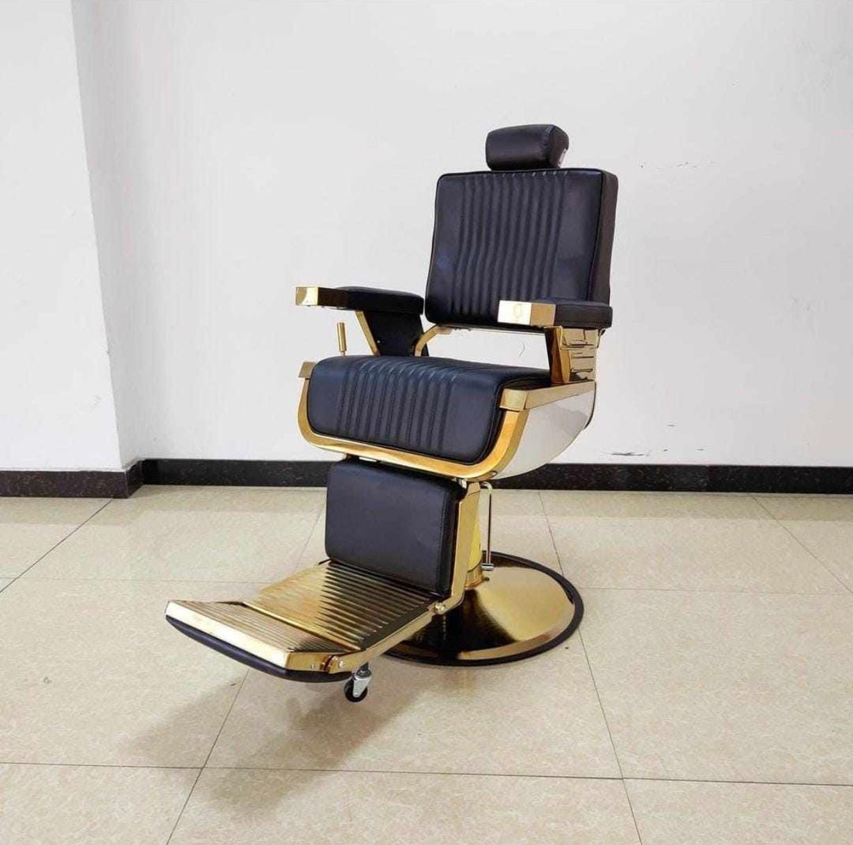 Modern Gold & White Shell Barber Chair - Executive Barber Chair in Kenya